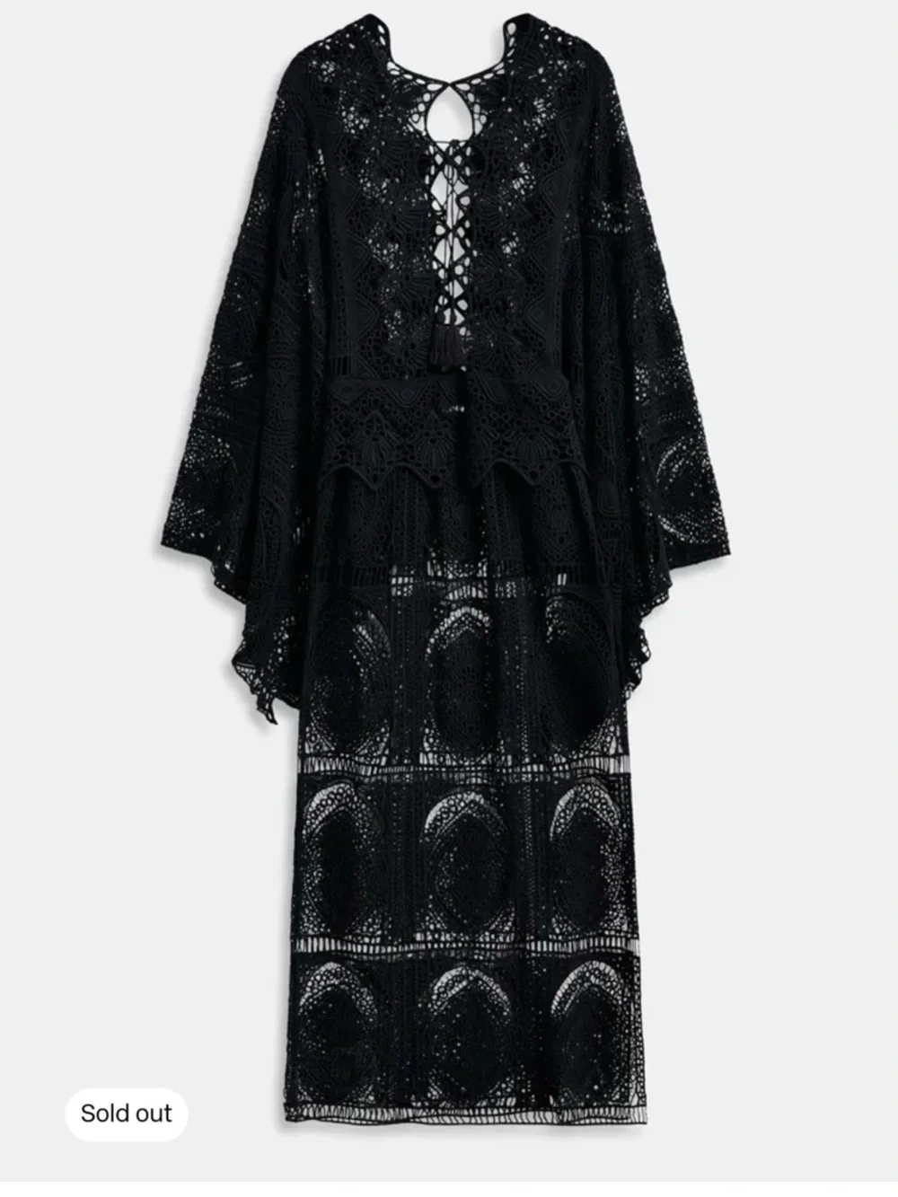 Essentiel Antwerp Black HISSOURI Crochet Caftan - Picture 2 of 9